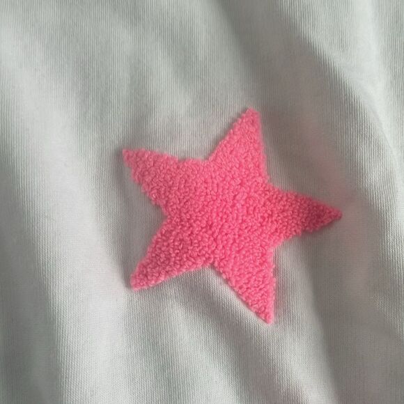 Lou & Grey Star Applique Sweatshirt Cream Pink Red Size Medium - Picture 4 of 9